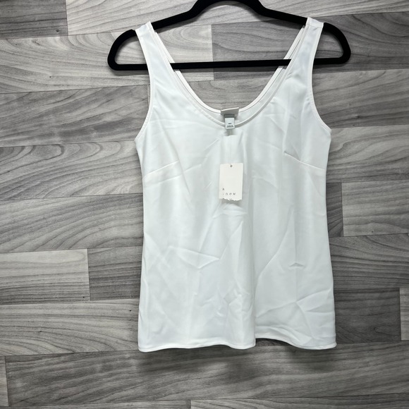 A New Day Tank Top Women's Size XS Ivory Scoop Neck Casual Sleeveless Pullover - Picture 8 of 11